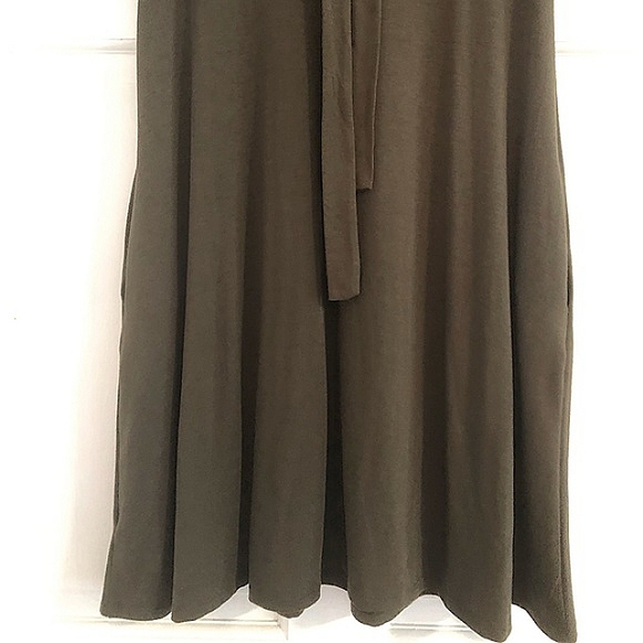 NWT Zenana Outfitters Army Green Sash Tie A-Line Dress (S) - Picture 8 of 8